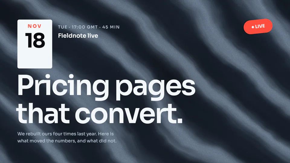 Fieldnote, Live workshop
