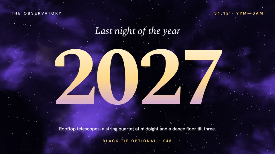 The Observatory, New Year’s Eve