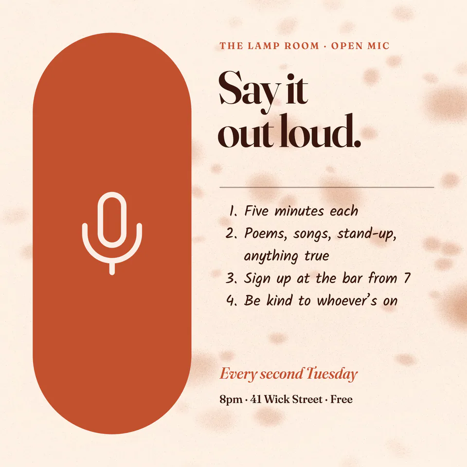 The Lamp Room, Open mic night