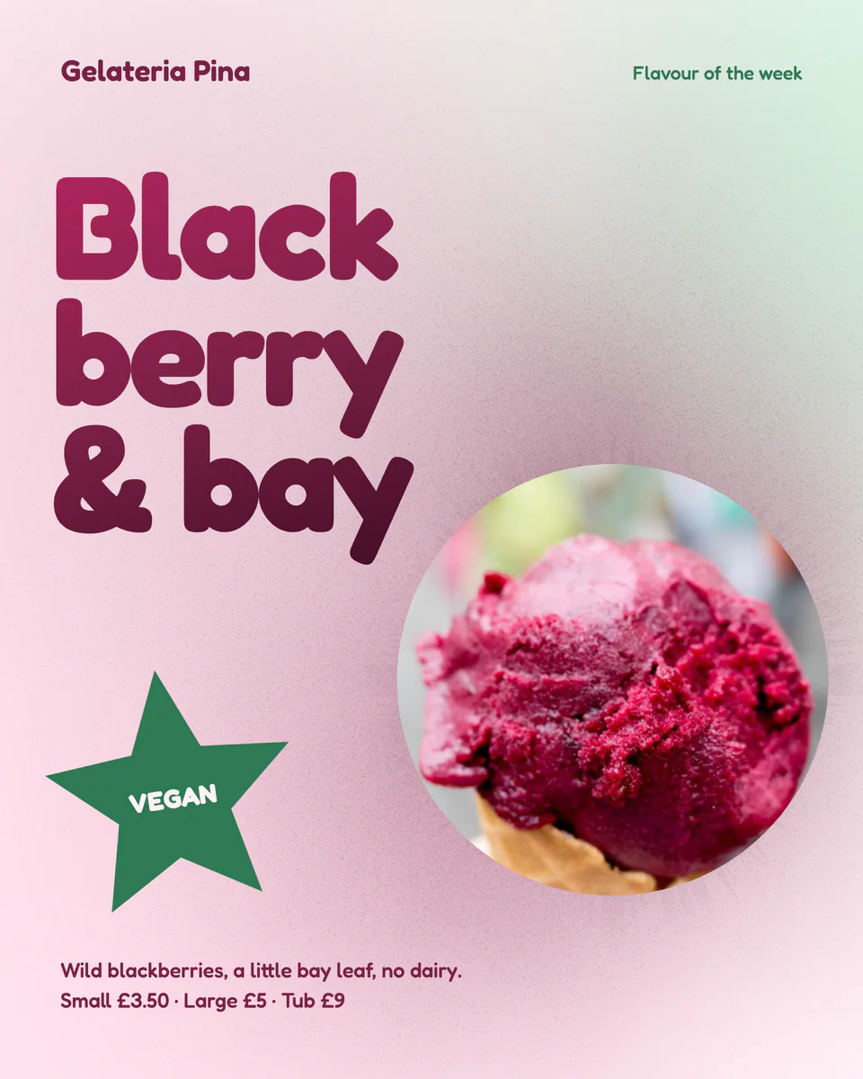 Gelateria Pina, Flavour of the week